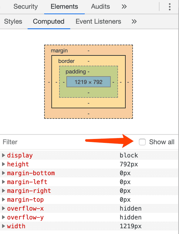 Screenshot of Chrome DevTools > Elements > Computed
